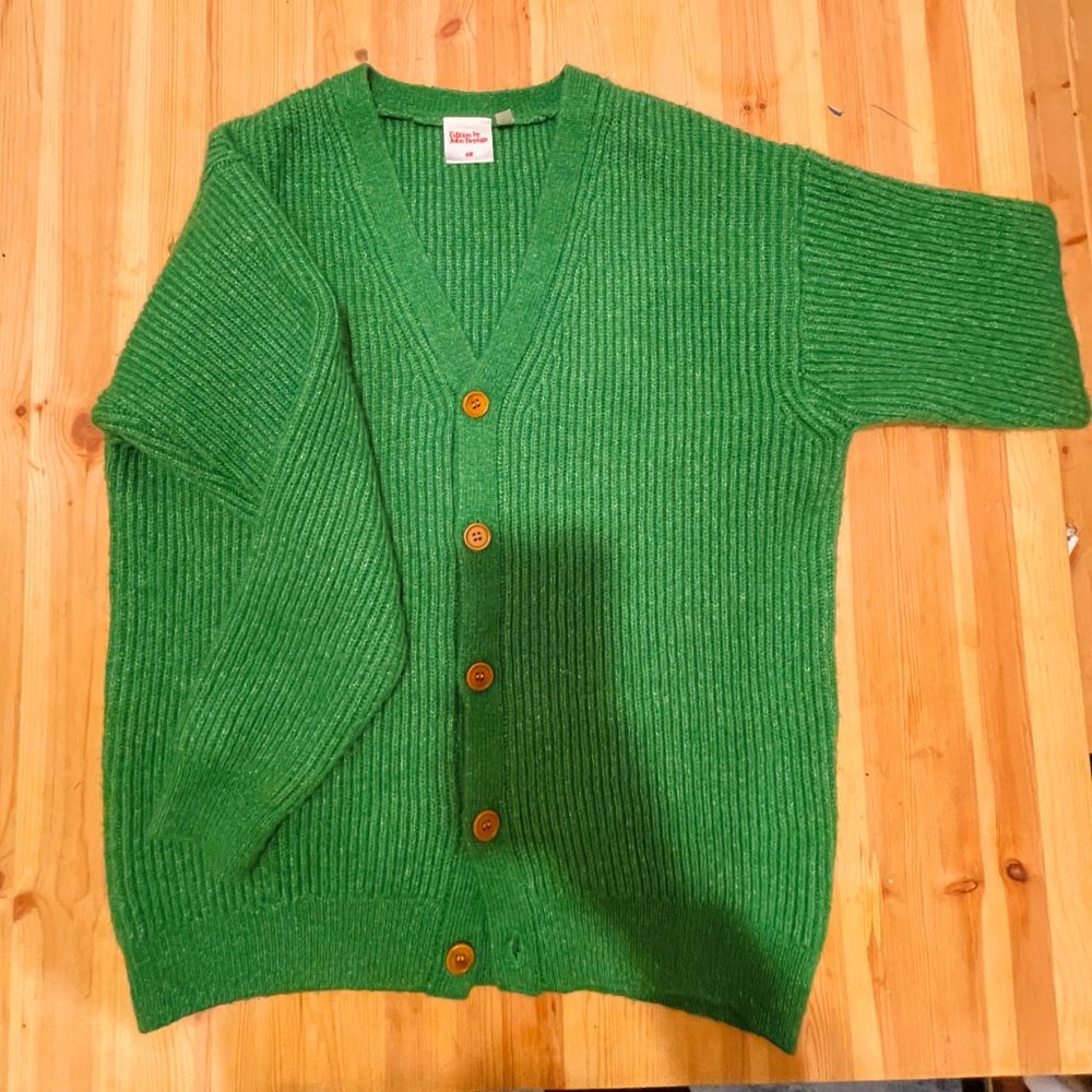 John Boyega x H&M Slime Green Oversized Chunky Cardigan | S